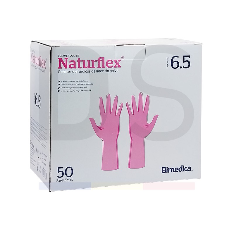 guantes latex sin polvo polvo estériles 6 5 naturflex — imagen 2