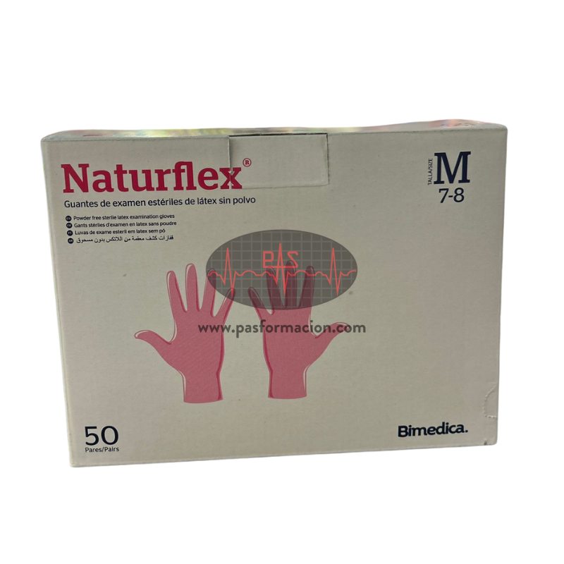 guantes latex sin polvo polvo estériles 6 5 naturflex — imagen 3