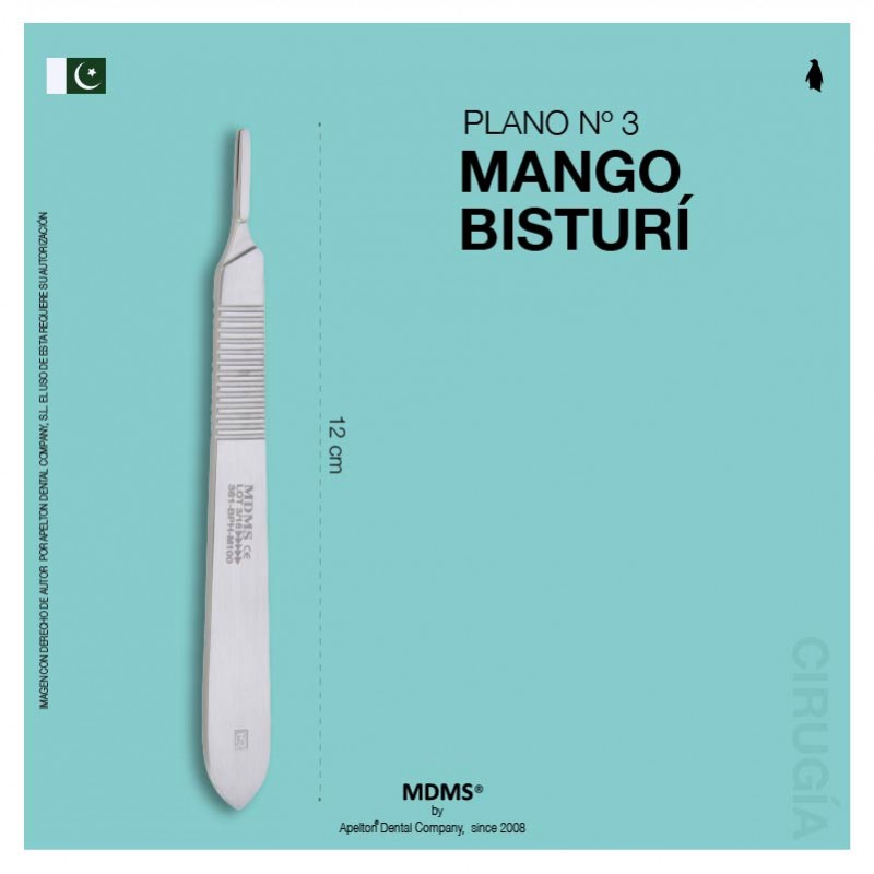 mango bisturí plano 636 master — imagen 2