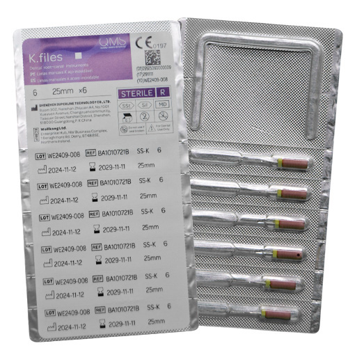 Limas manuales K 25 mm QMS, tamaño 06, presentación en pack de seis unidades