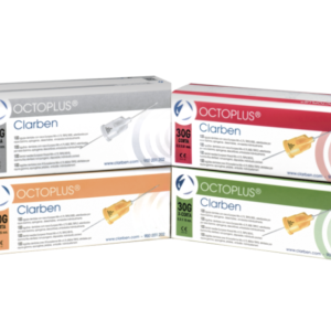 Caja de 100 agujas dentales Clarben Octoplus 30G corta 0,3 x 25 mm