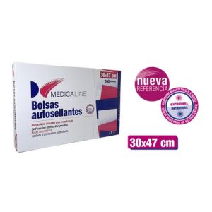 Bolsas autoadhesivas esterilizar Medicaline en caja de 200 unidades, medida indicada por referencia