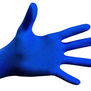 Guante de nitrilo azul Santex Flash Blue Power con textura diamantada